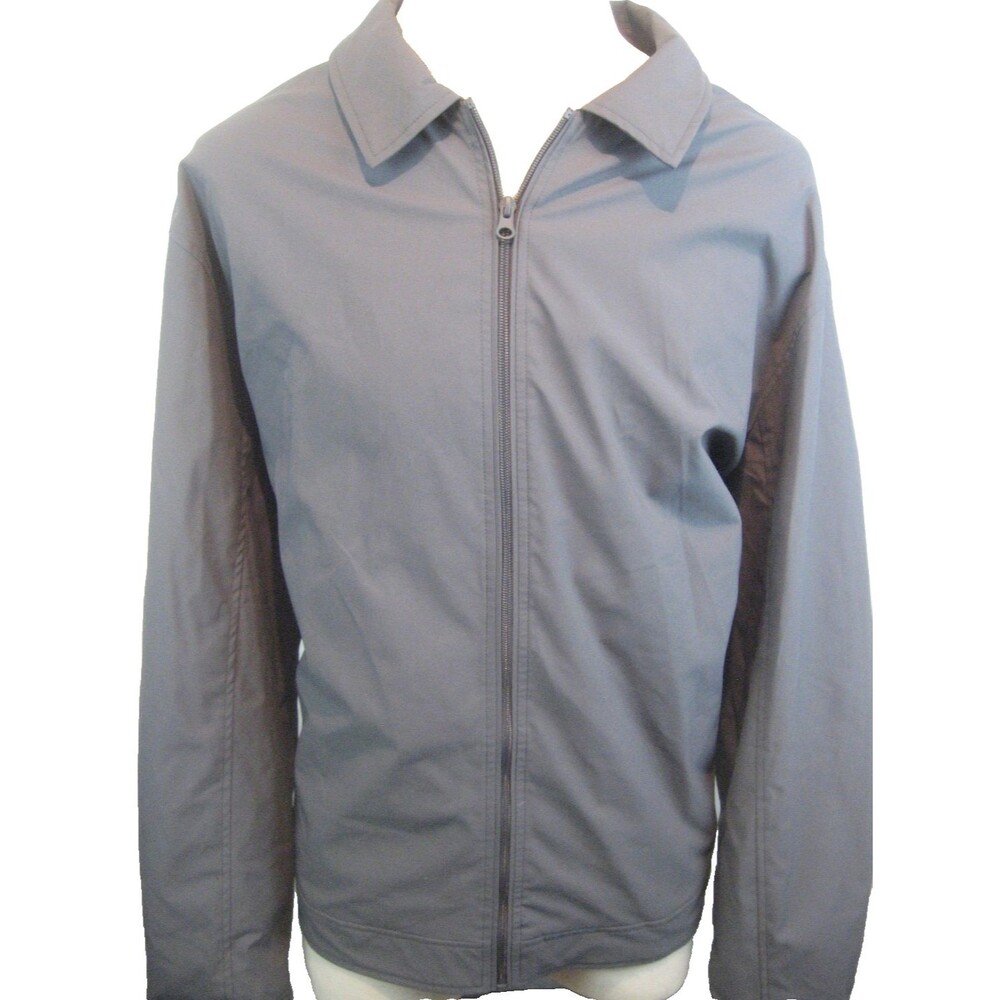 Mens TF Fashion Charcoal  Full Zip Lined Windbreaker Jacket Slash Pockets 3XL